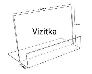 Plexi stojánek zásobník vizitka na šířku (s přednosem)