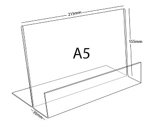 Plexi stojánek zásobník A5 na šířku ( s přednosem )