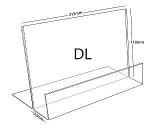 Plexi stojánek zásobník DL na šířku (s přednosem)
