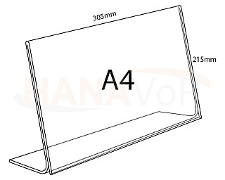 Plexi stojánek L A4 na šířku