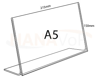 Plexi stojánek L A5 na šířku