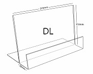 Plexi stojánek zásobník DL na šířku (s přednosem)