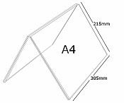 Plexi stojánek A A4 na šířku 215 x 305 mm