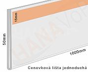 Cenovková lišta jednoduchá 50 čirá