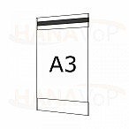 Plastová kapsa A3 na výšku typ C 1x magnet